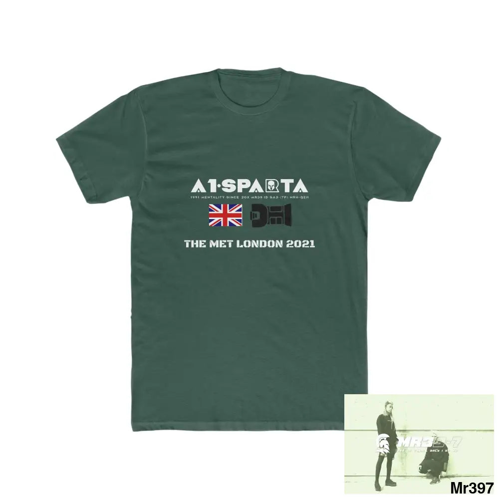 A1-Sparta One flew over the Redwoods Centre - Men’s Cotton Crew Tee Solid Forest Green / S T-Shirt