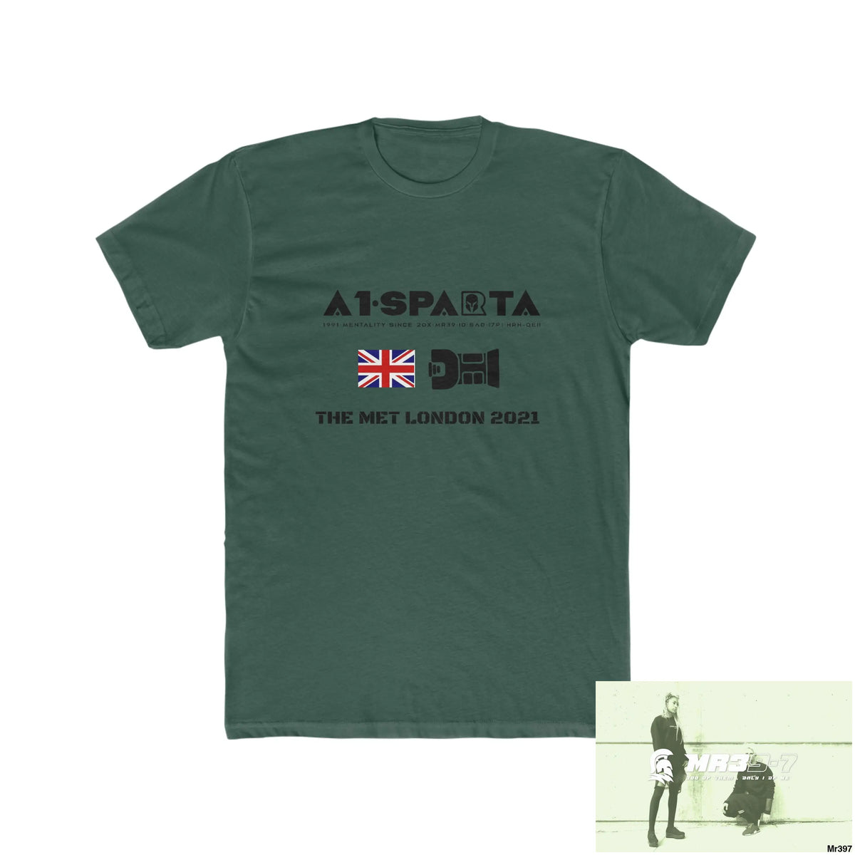 A1-Sparta One flew over the Redwoods Centre - Men’s Cotton Crew Tee Solid Forest Green / S T-Shirt