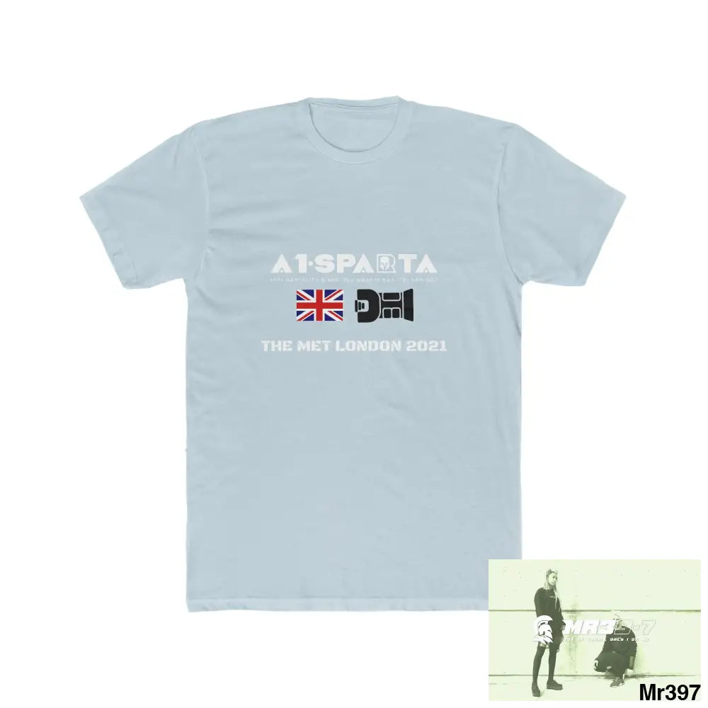 A1-Sparta One flew over the Redwoods Centre - Men’s Cotton Crew Tee Solid Light Blue / S T-Shirt