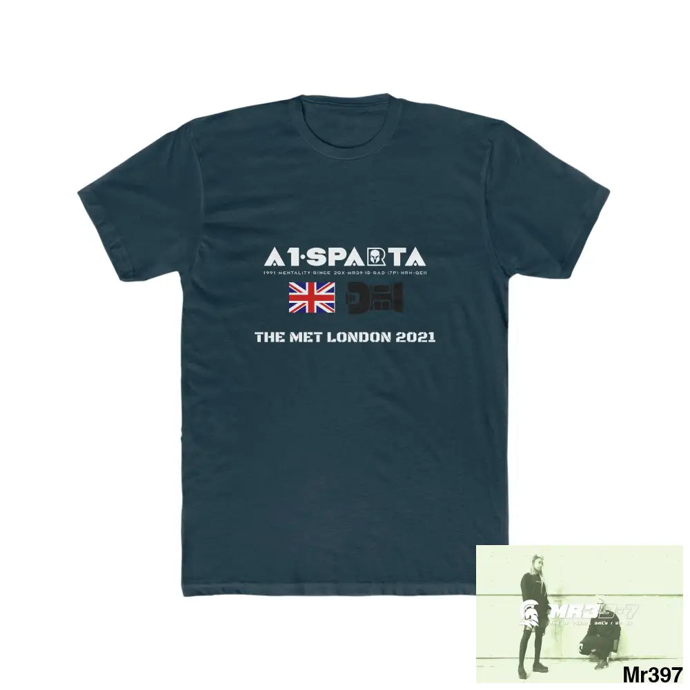 A1-Sparta One flew over the Redwoods Centre - Men’s Cotton Crew Tee Solid Midnight Navy / XS T-Shirt