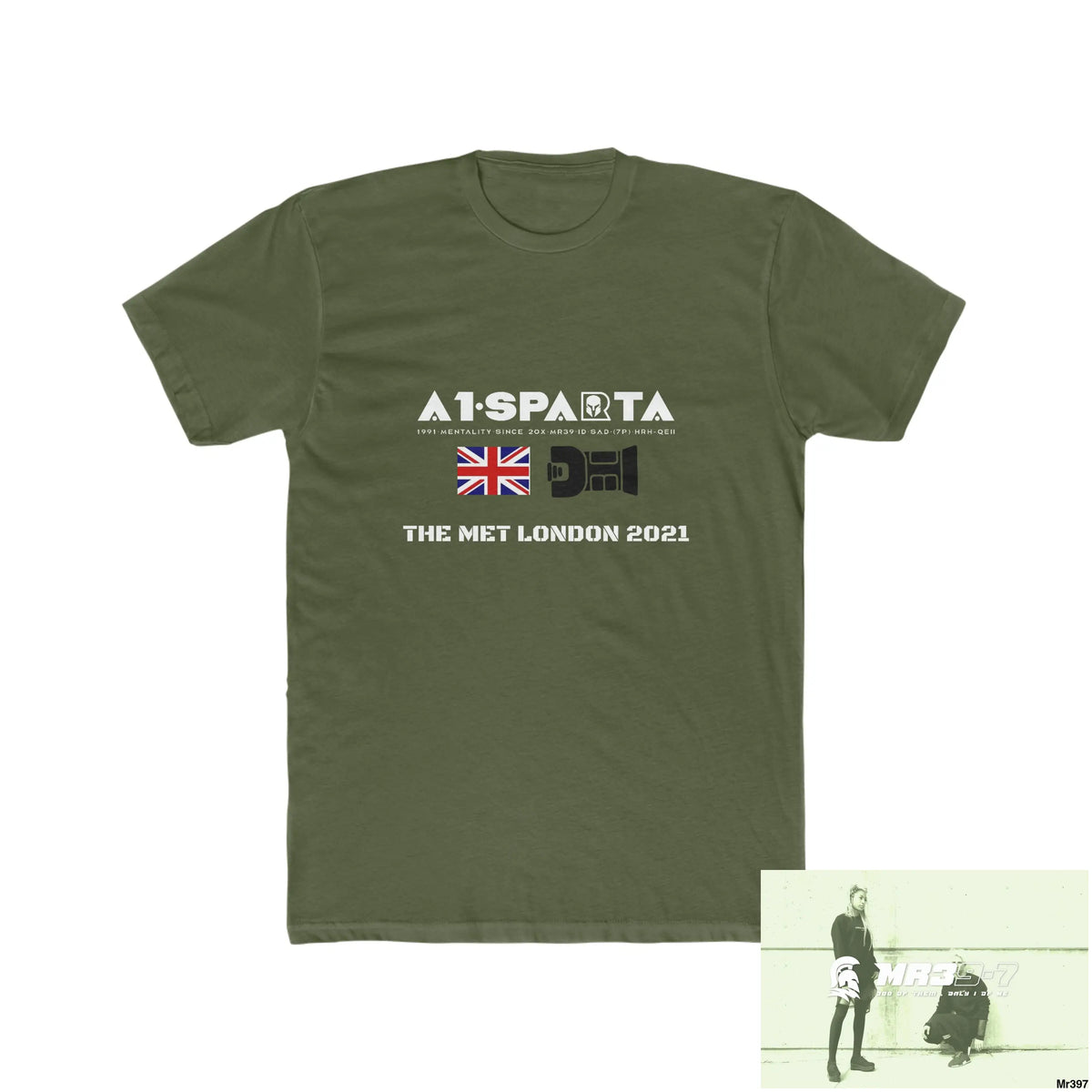 A1-Sparta One flew over the Redwoods Centre - Men’s Cotton Crew Tee Solid Military Green / XS T-Shirt