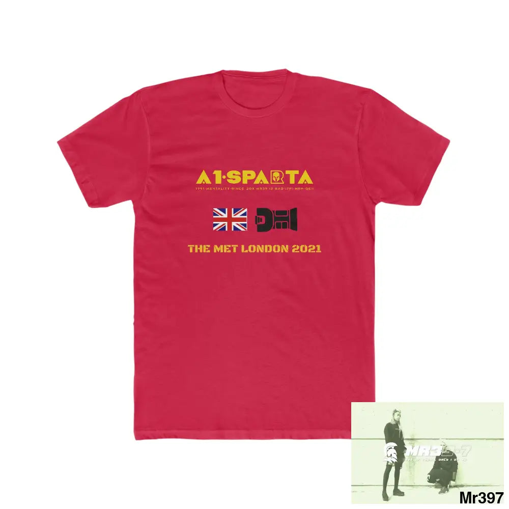 A1-Sparta One flew over the Redwoods Centre - Men’s Cotton Crew Tee Solid Red / XS T-Shirt