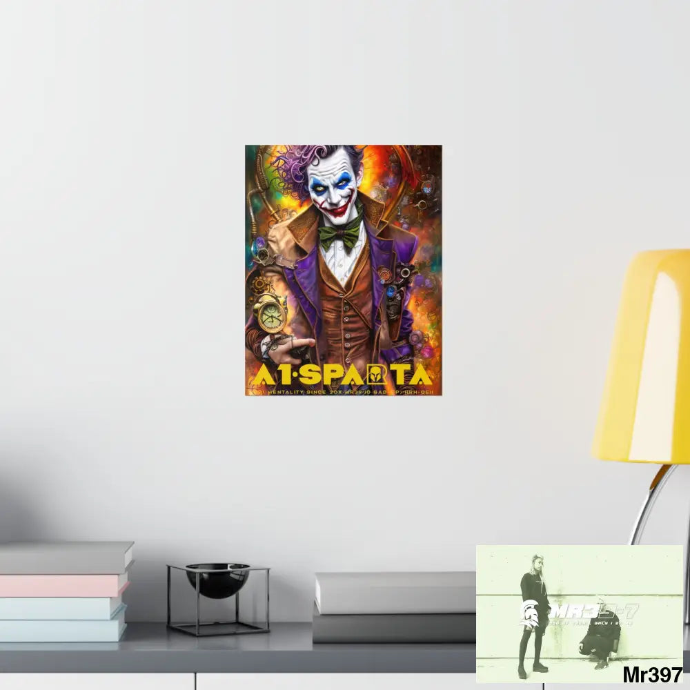 A1.Sparta Steampunk Joker Hearts Tribal Fractal Matte Vertical Posters Poster