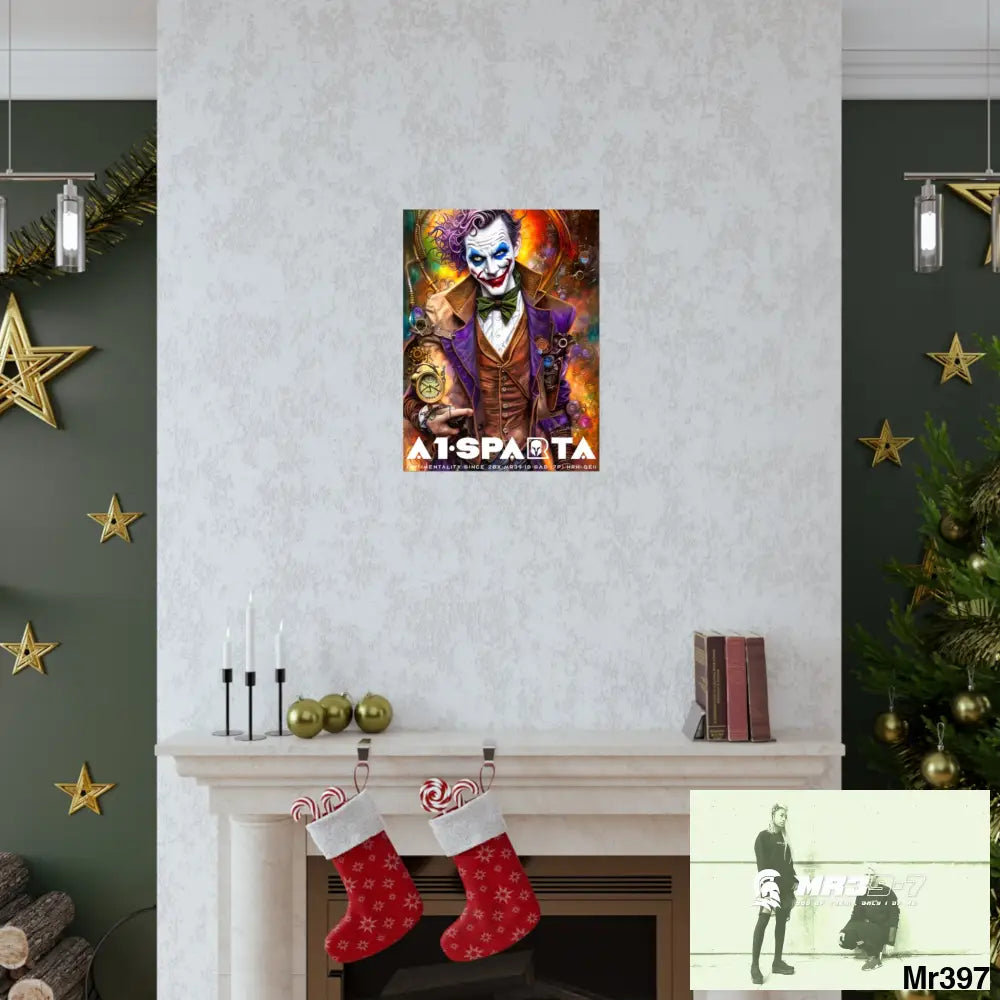 A1.Sparta Steampunk Joker Hearts Tribal Fractal Matte Vertical Posters Poster
