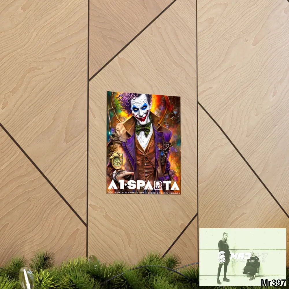 A1.Sparta Steampunk Joker Hearts Tribal Fractal Matte Vertical Posters Poster