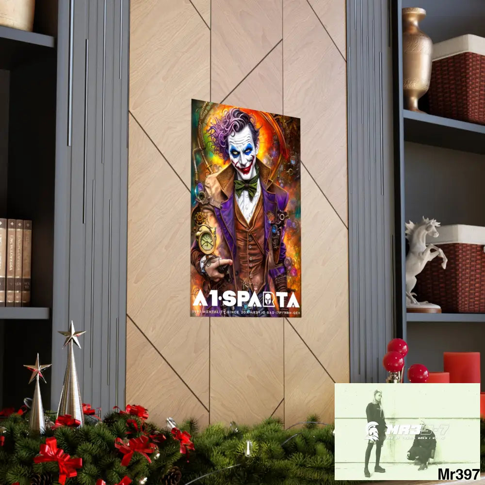A1.Sparta Steampunk Joker Hearts Tribal Fractal Matte Vertical Posters Poster