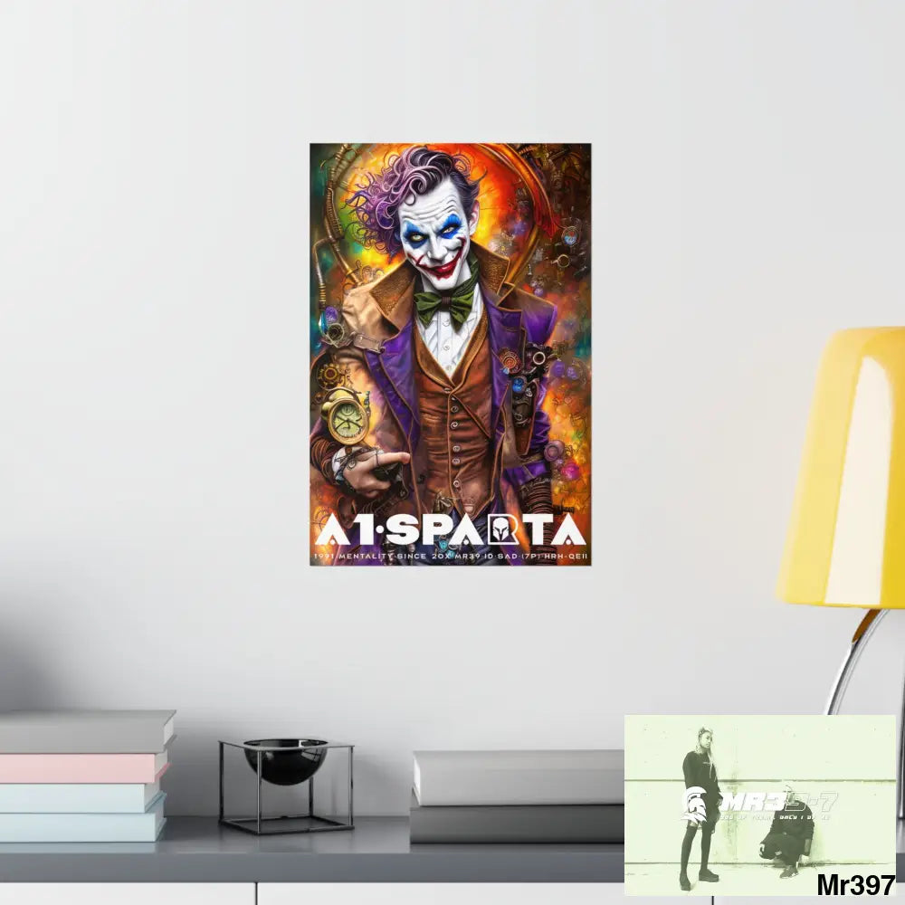 A1.Sparta Steampunk Joker Hearts Tribal Fractal Matte Vertical Posters Poster
