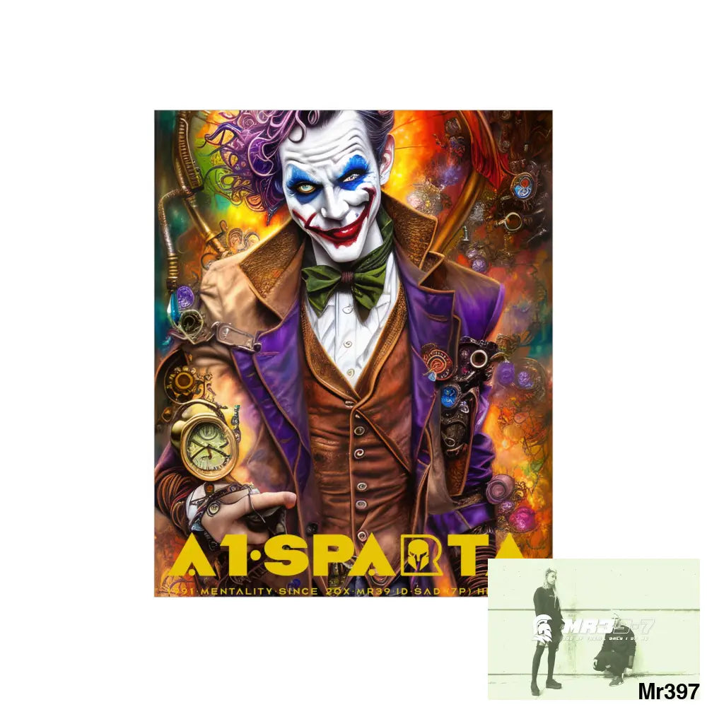 A1.Sparta Steampunk Joker Hearts Tribal Fractal Matte Vertical Posters Poster