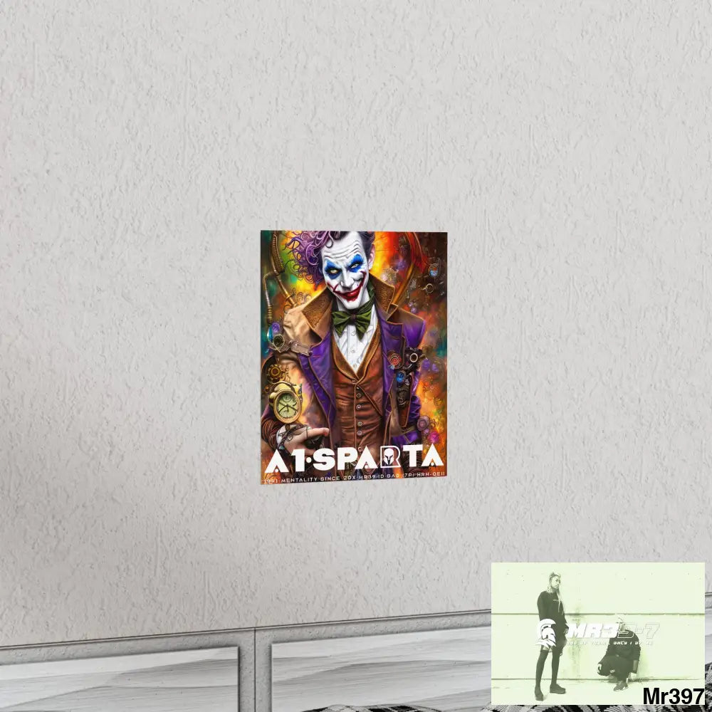 A1.Sparta Steampunk Joker Hearts Tribal Fractal Matte Vertical Posters Poster