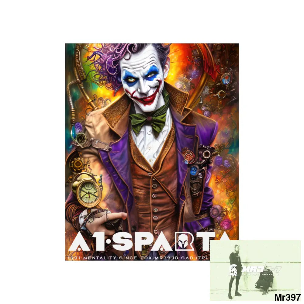 A1.Sparta Steampunk Joker Hearts Tribal Fractal Matte Vertical Posters Poster