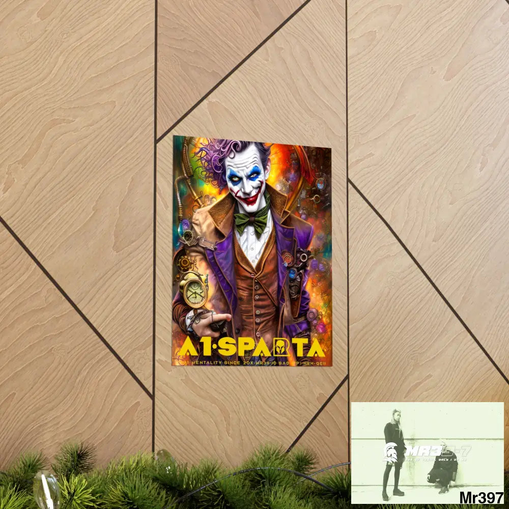 A1.Sparta Steampunk Joker Hearts Tribal Fractal Matte Vertical Posters Poster