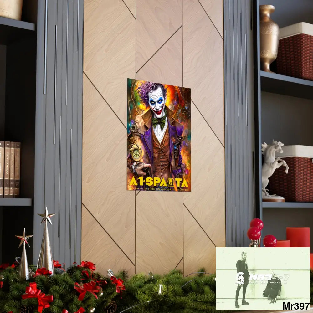 A1.Sparta Steampunk Joker Hearts Tribal Fractal Matte Vertical Posters Poster