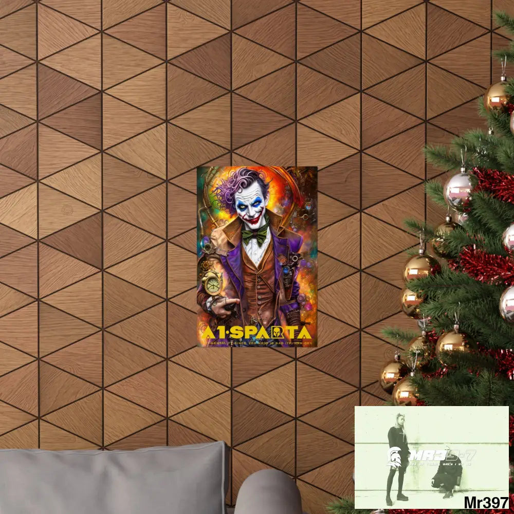 A1.Sparta Steampunk Joker Hearts Tribal Fractal Matte Vertical Posters Poster