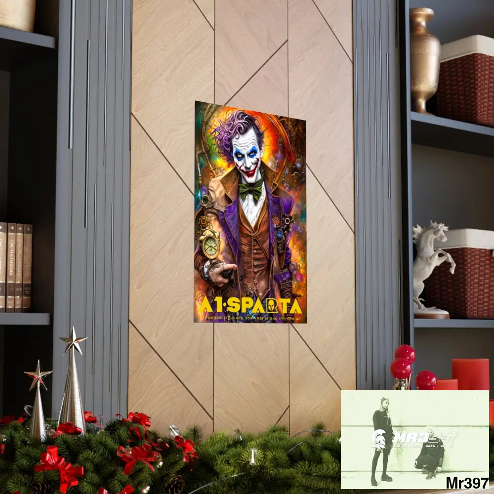 A1.Sparta Steampunk Joker Hearts Tribal Fractal Matte Vertical Posters Poster