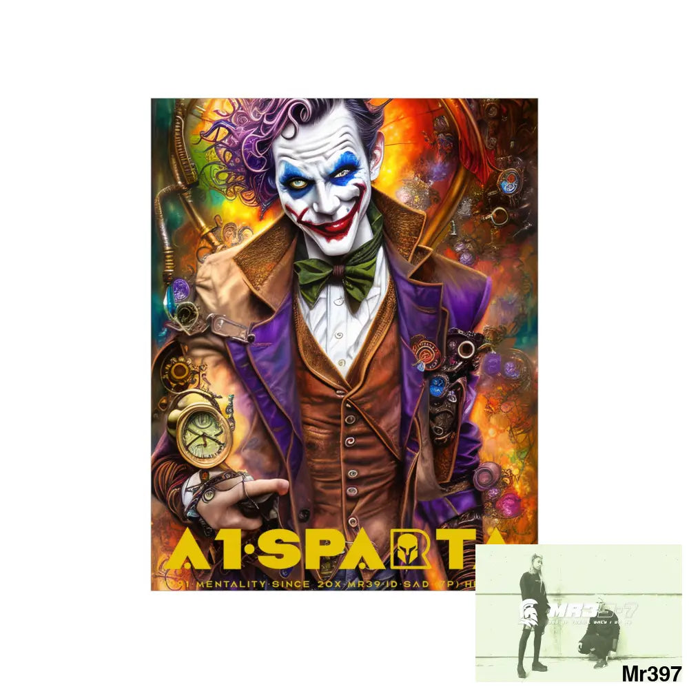 A1.Sparta Steampunk Joker Hearts Tribal Fractal Matte Vertical Posters Poster