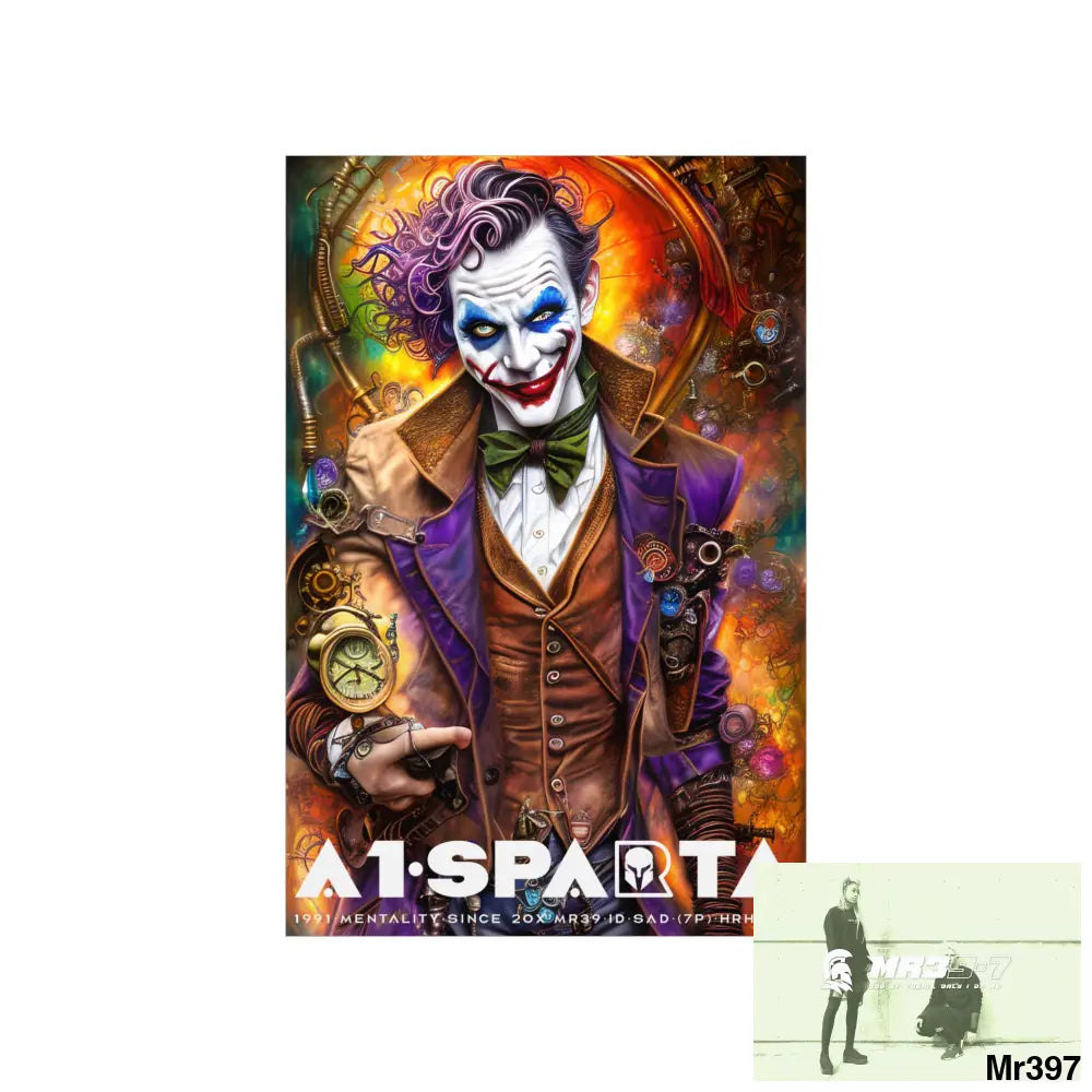 A1.Sparta Steampunk Joker Hearts Tribal Fractal Matte Vertical Posters Poster