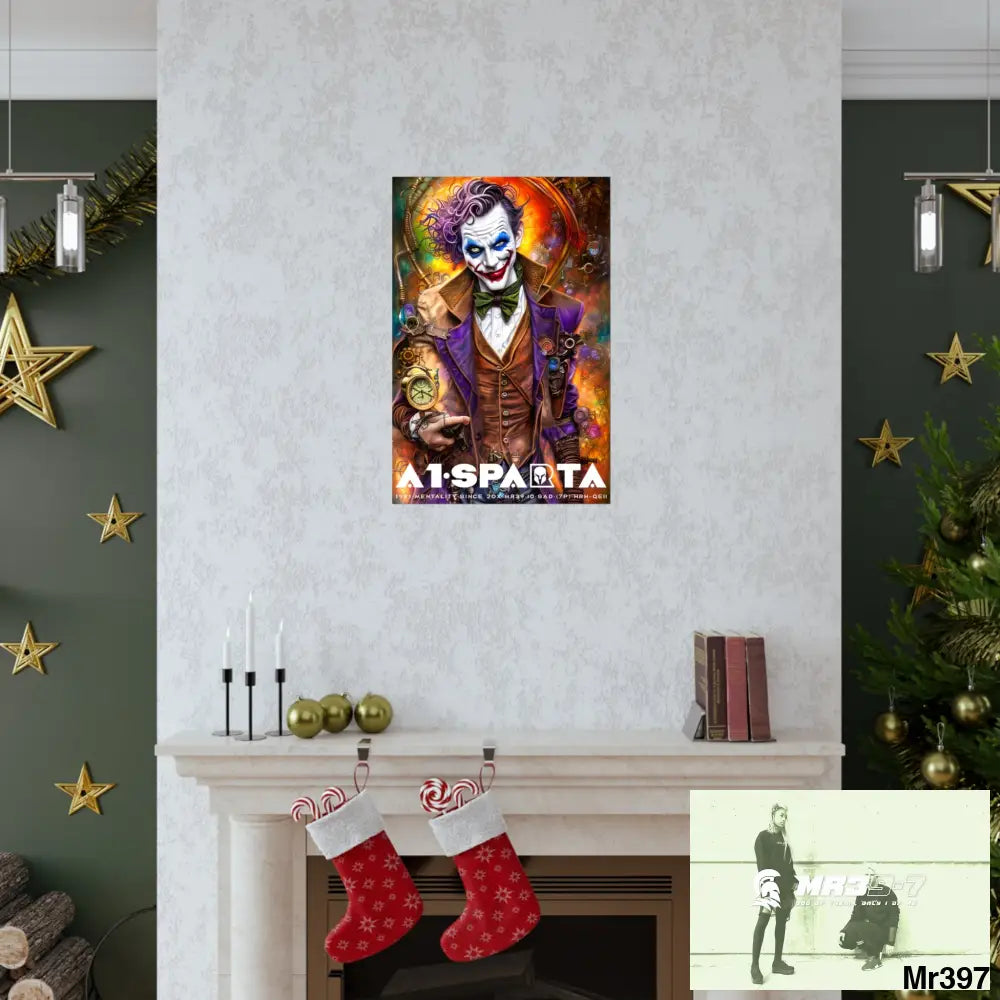 A1.Sparta Steampunk Joker Hearts Tribal Fractal Matte Vertical Posters Poster