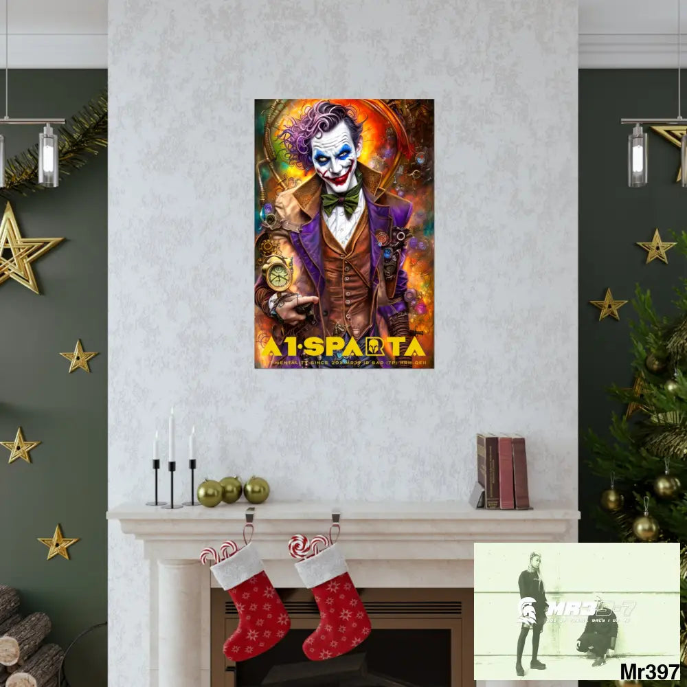 A1.Sparta Steampunk Joker Hearts Tribal Fractal Matte Vertical Posters Poster