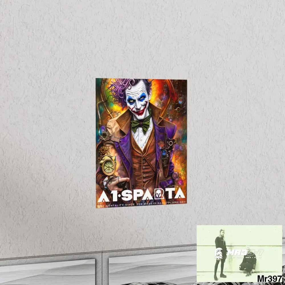 A1.Sparta Steampunk Joker Hearts Tribal Fractal Matte Vertical Posters Poster