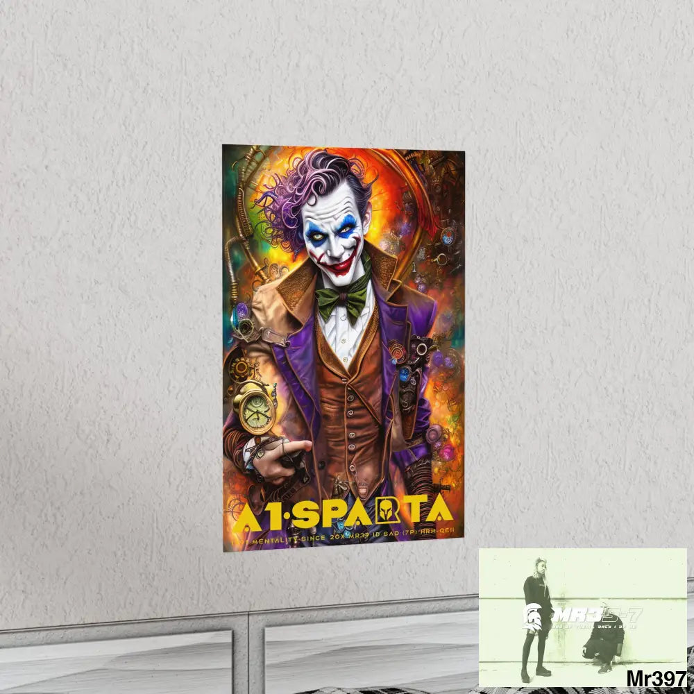 A1.Sparta Steampunk Joker Hearts Tribal Fractal Matte Vertical Posters Poster