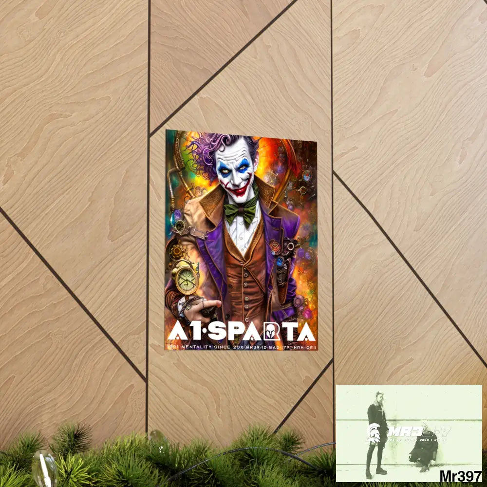 A1.Sparta Steampunk Joker Hearts Tribal Fractal Matte Vertical Posters Poster