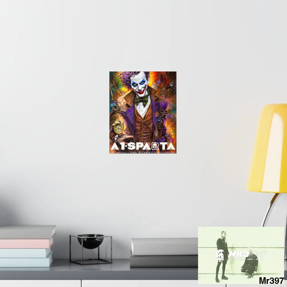 A1.Sparta Steampunk Joker Hearts Tribal Fractal Matte Vertical Posters Poster
