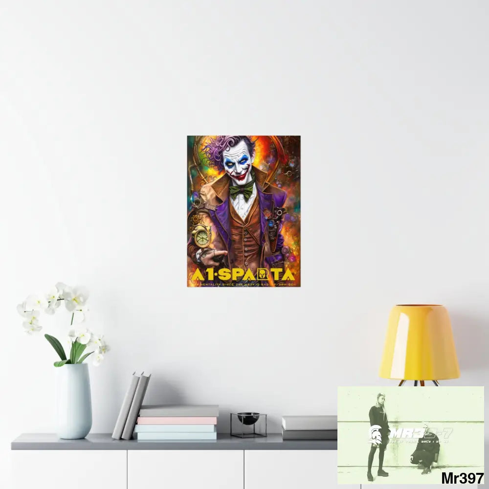 A1.Sparta Steampunk Joker Hearts Tribal Fractal Matte Vertical Posters Poster