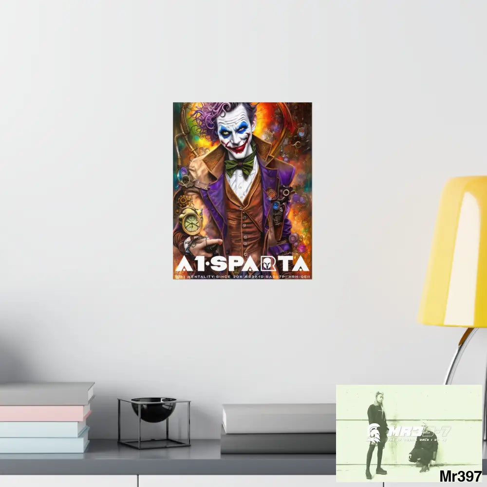 A1.Sparta Steampunk Joker Hearts Tribal Fractal Matte Vertical Posters Poster