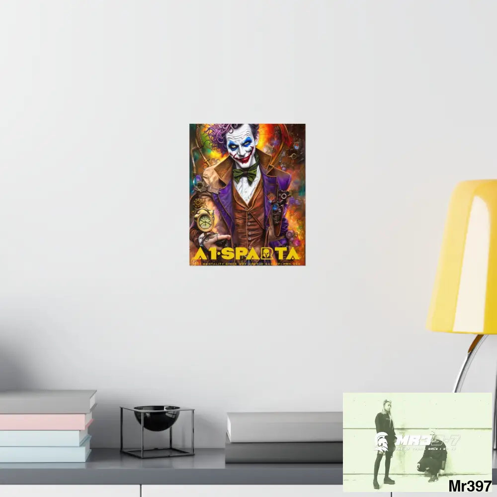 A1.Sparta Steampunk Joker Hearts Tribal Fractal Matte Vertical Posters Poster