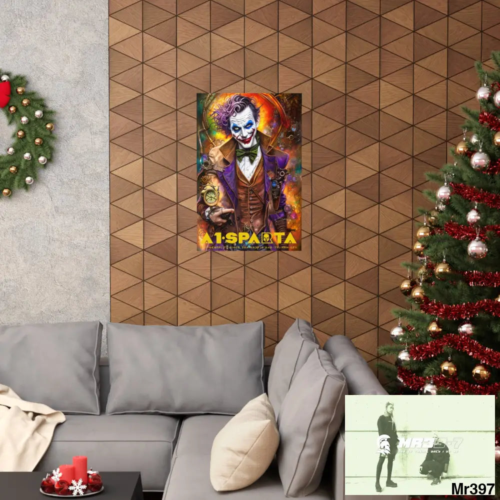A1.Sparta Steampunk Joker Hearts Tribal Fractal Matte Vertical Posters Poster