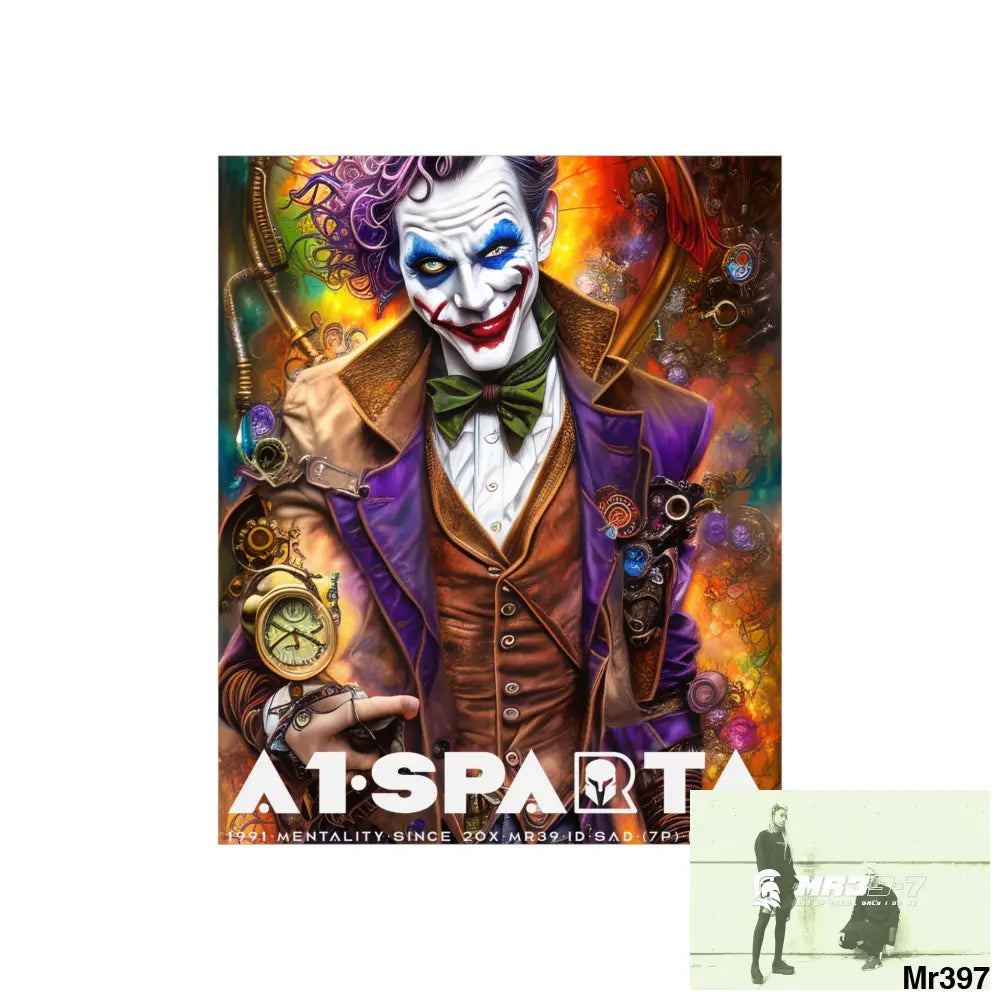A1.Sparta Steampunk Joker Hearts Tribal Fractal Matte Vertical Posters Poster