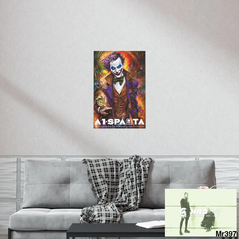 A1.Sparta Steampunk Joker Hearts Tribal Fractal Matte Vertical Posters Poster