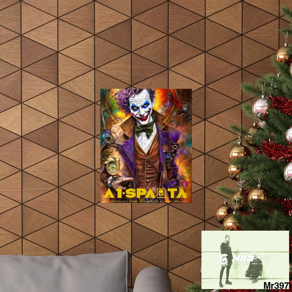 A1.Sparta Steampunk Joker Hearts Tribal Fractal Matte Vertical Posters Poster
