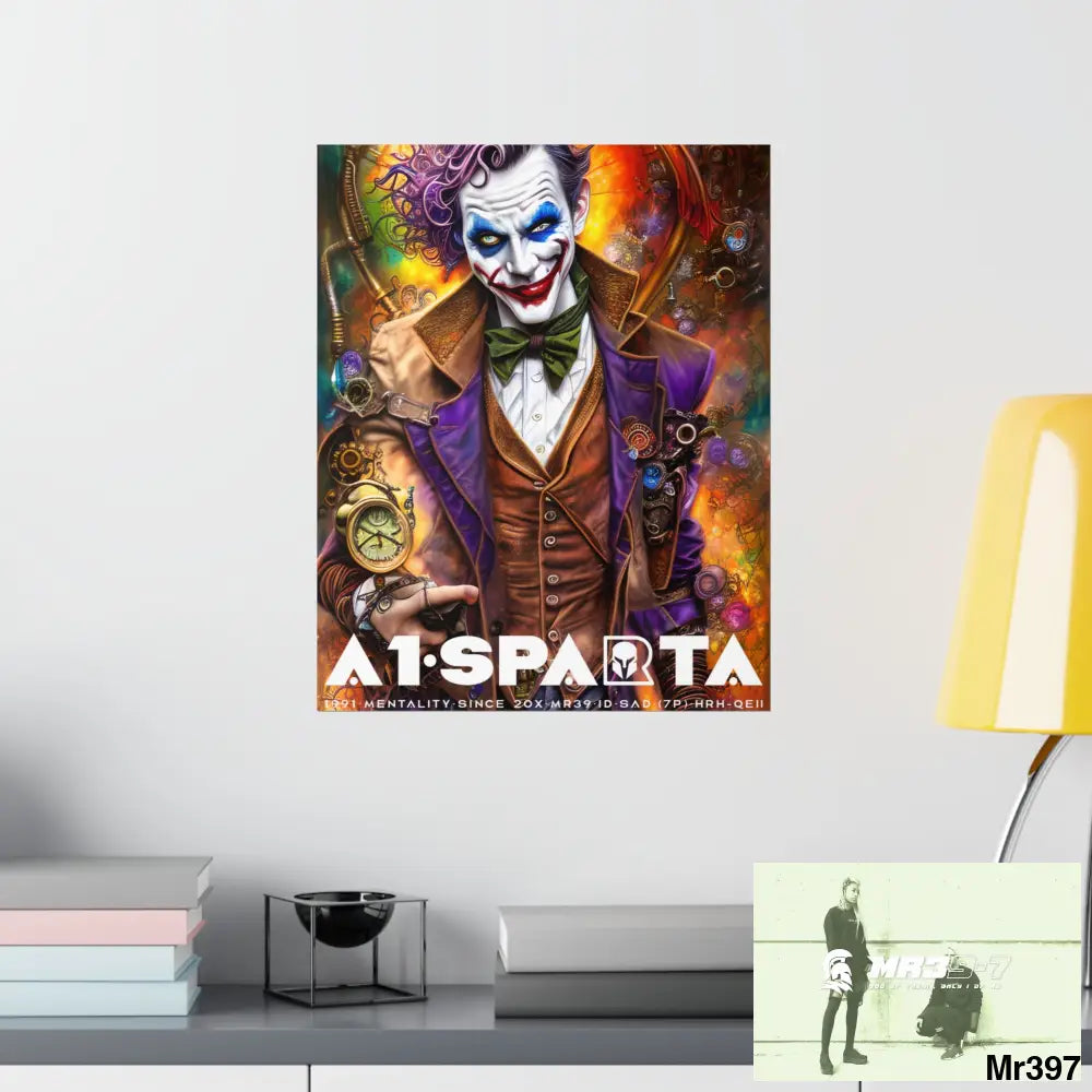 A1.Sparta Steampunk Joker Hearts Tribal Fractal Matte Vertical Posters Poster