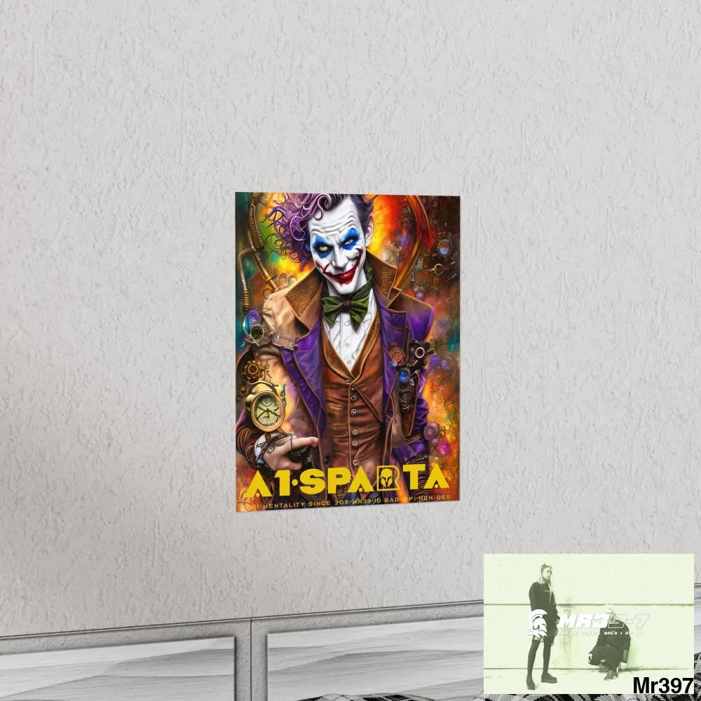 A1.Sparta Steampunk Joker Hearts Tribal Fractal Matte Vertical Posters Poster