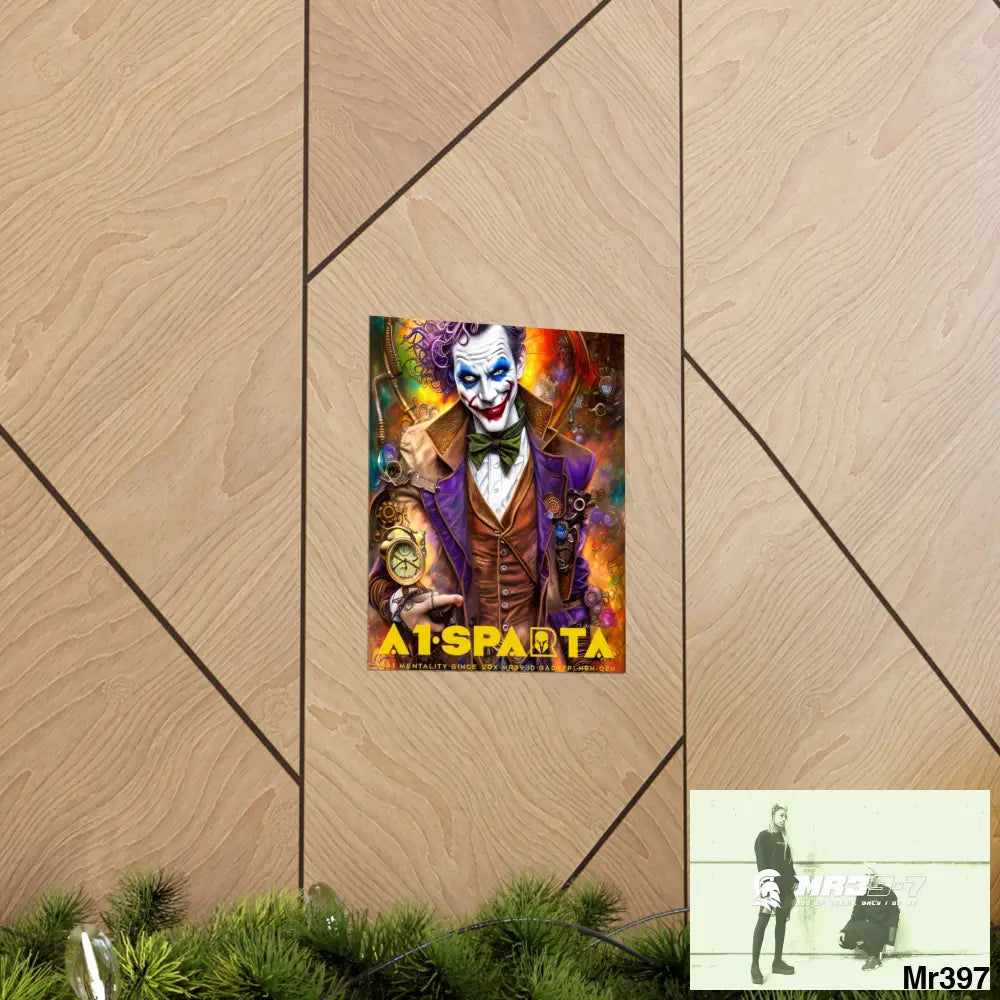 A1.Sparta Steampunk Joker Hearts Tribal Fractal Matte Vertical Posters Poster