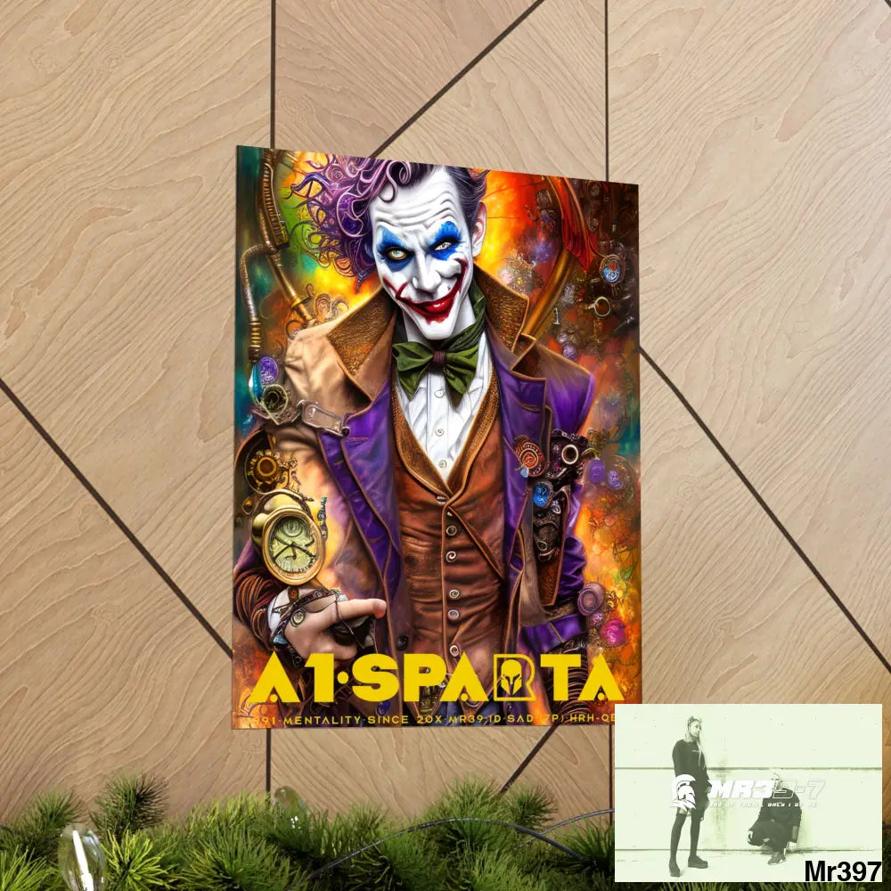A1.Sparta Steampunk Joker Hearts Tribal Fractal Matte Vertical Posters Poster