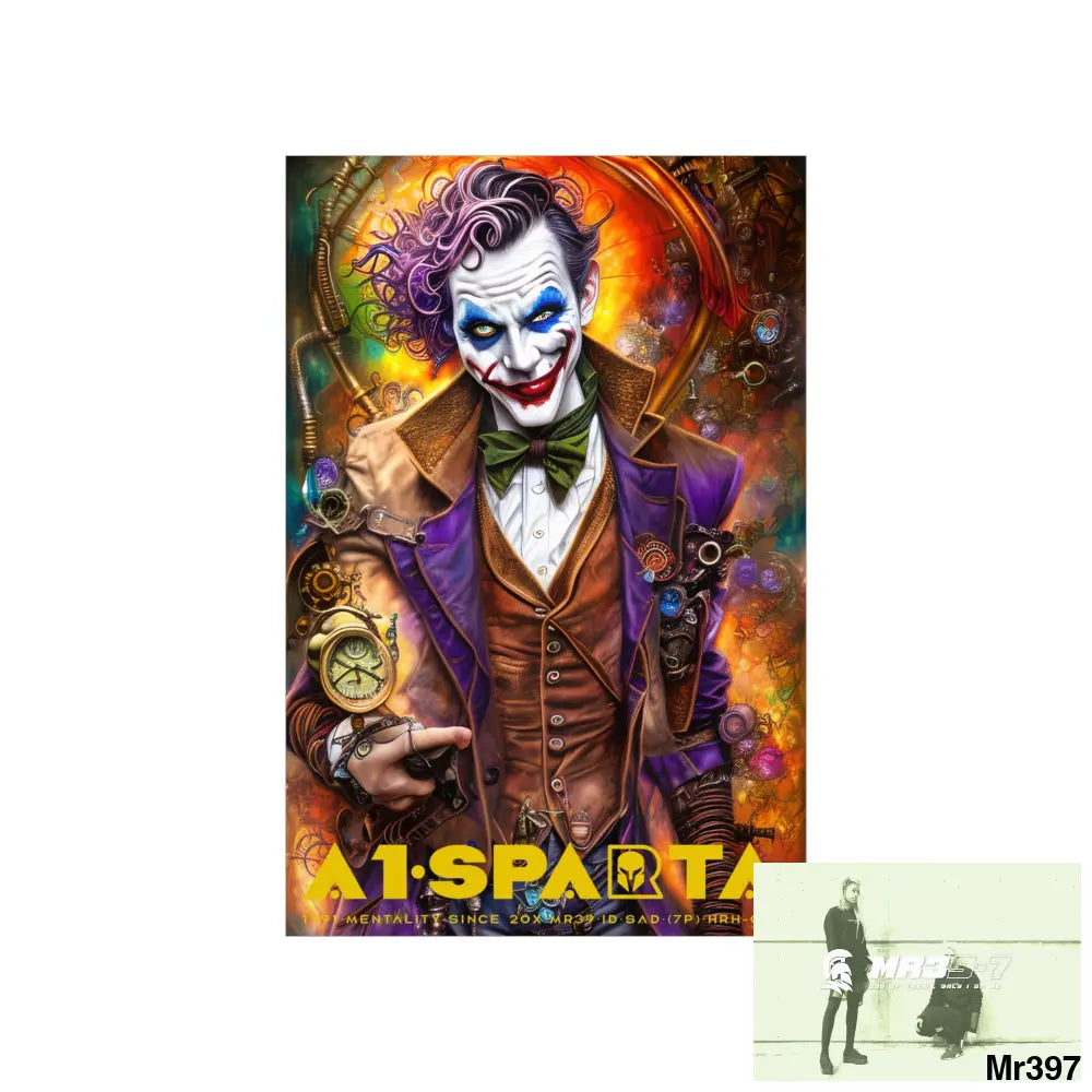 A1.Sparta Steampunk Joker Hearts Tribal Fractal Matte Vertical Posters Poster