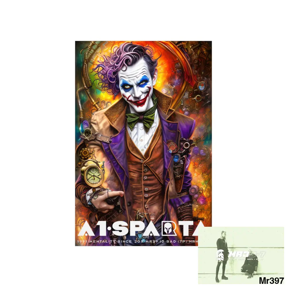 A1.Sparta Steampunk Joker Hearts Tribal Fractal Matte Vertical Posters Poster