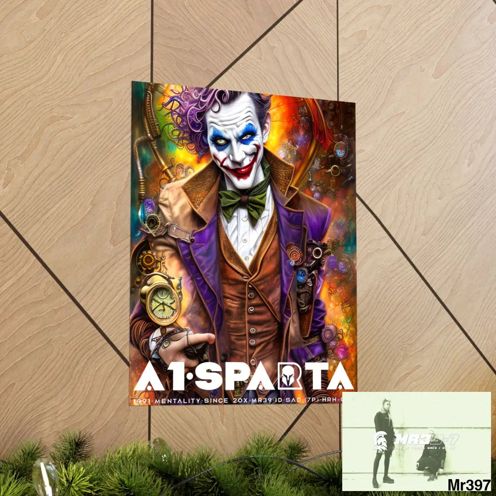 A1.Sparta Steampunk Joker Hearts Tribal Fractal Matte Vertical Posters Poster