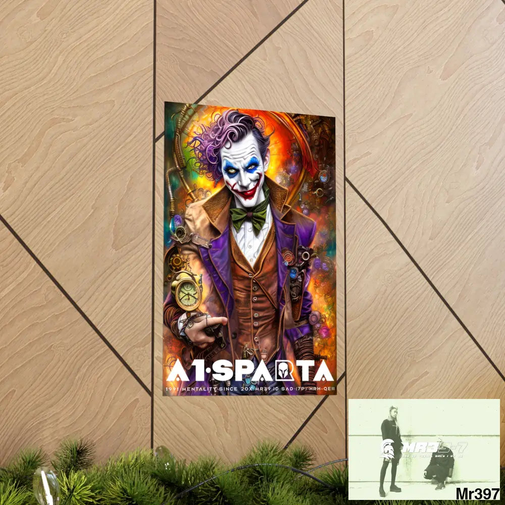A1.Sparta Steampunk Joker Hearts Tribal Fractal Matte Vertical Posters Poster
