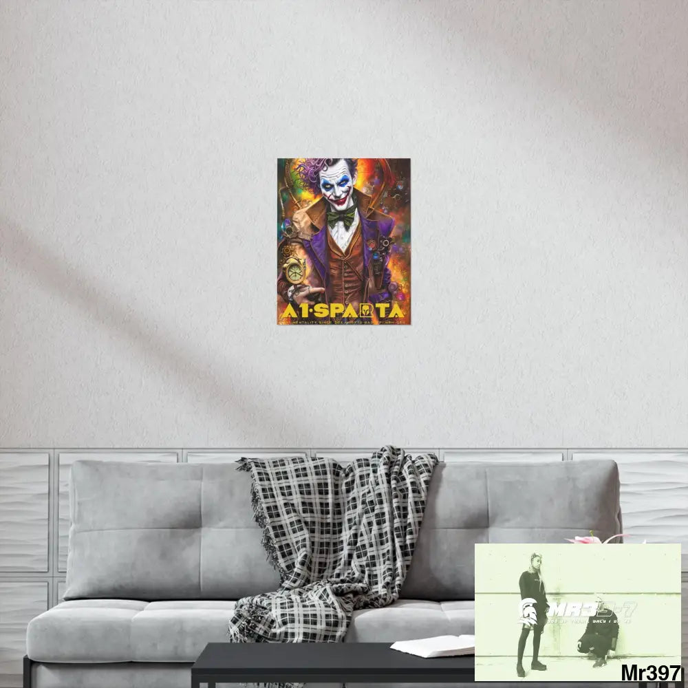 A1.Sparta Steampunk Joker Hearts Tribal Fractal Matte Vertical Posters Poster