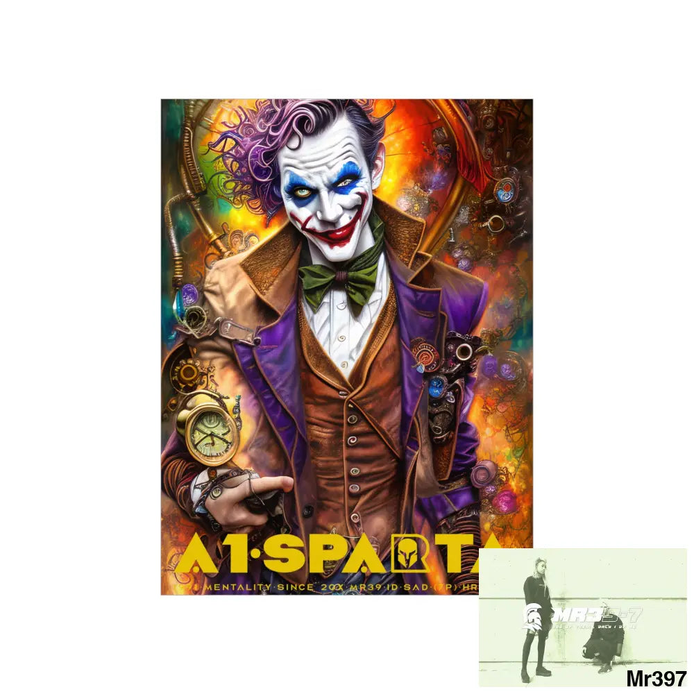 A1.Sparta Steampunk Joker Hearts Tribal Fractal Matte Vertical Posters Poster