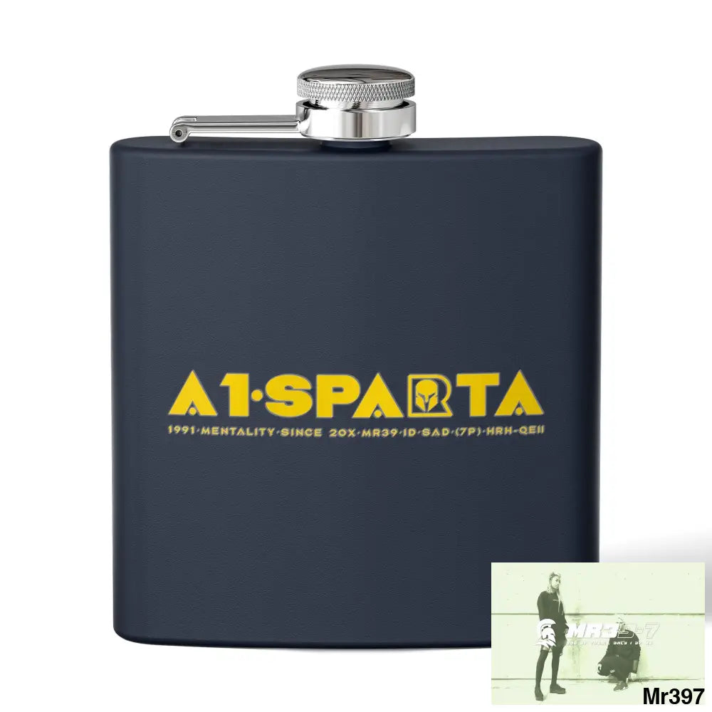 A1 Sparta Stylish Stainless Steel Flask for Tea/ Coffee Lovers - 6oz Personalized Gift 6oz / Navy Mug