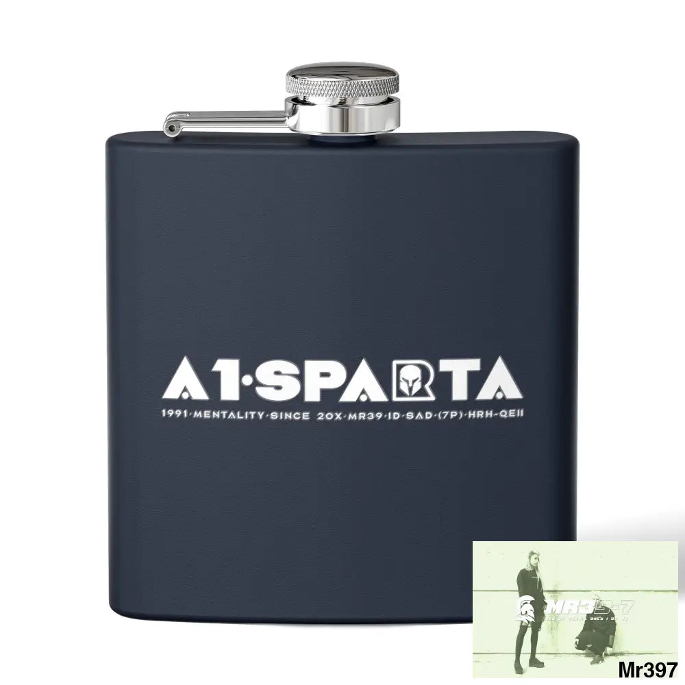 A1 Sparta Stylish Stainless Steel Flask for Tea/ Coffee Lovers - 6oz Personalized Gift 6oz / Navy Mug