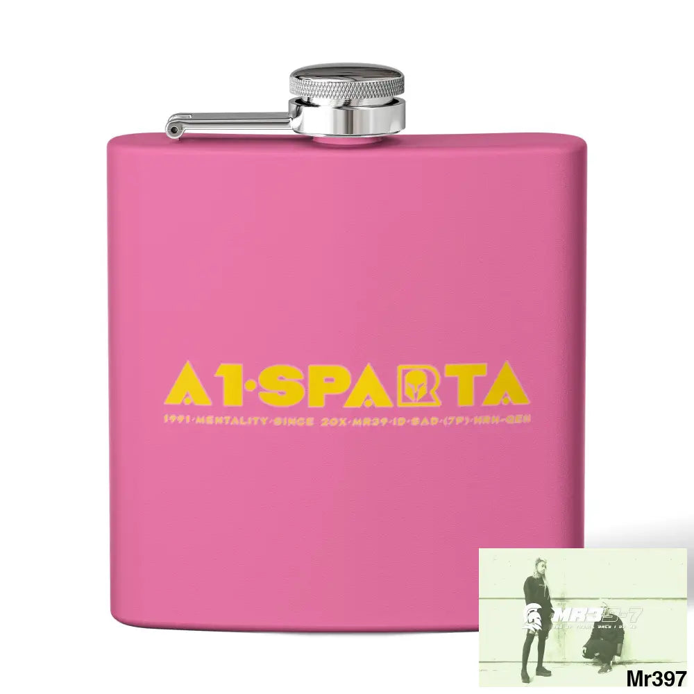 A1 Sparta Stylish Stainless Steel Flask for Tea/ Coffee Lovers - 6oz Personalized Gift 6oz / Pink Mug