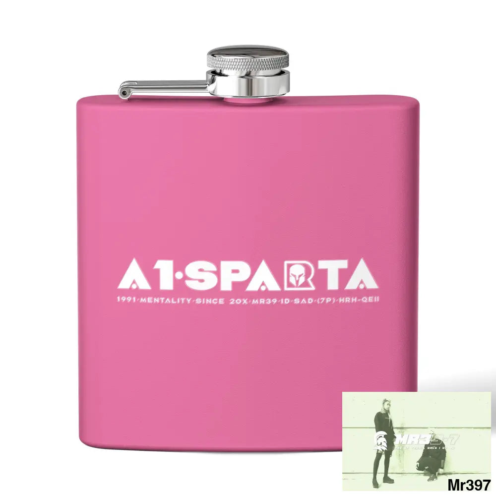 A1 Sparta Stylish Stainless Steel Flask for Tea/ Coffee Lovers - 6oz Personalized Gift 6oz / Pink Mug