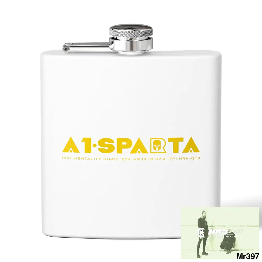 A1 Sparta Stylish Stainless Steel Flask for Tea/ Coffee Lovers - 6oz Personalized Gift 6oz / White Mug