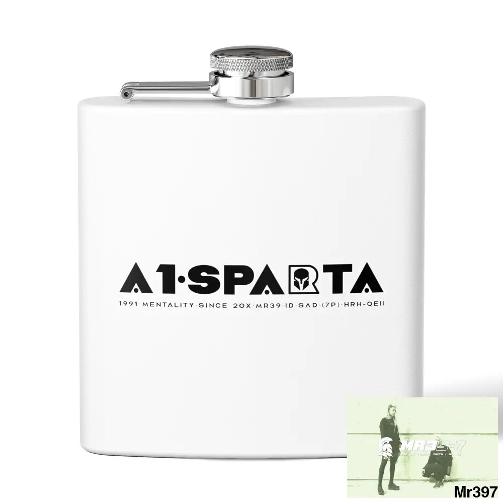 A1 Sparta Stylish Stainless Steel Flask for Tea/ Coffee Lovers - 6oz Personalized Gift 6oz / White Mug