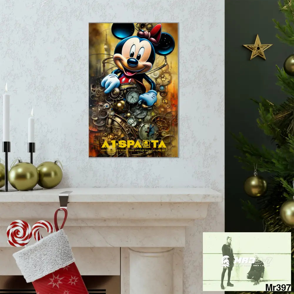 A1-Sparta SuperResolution Micky Mouse Steampunk Graphic Matte Vertical Posters Poster